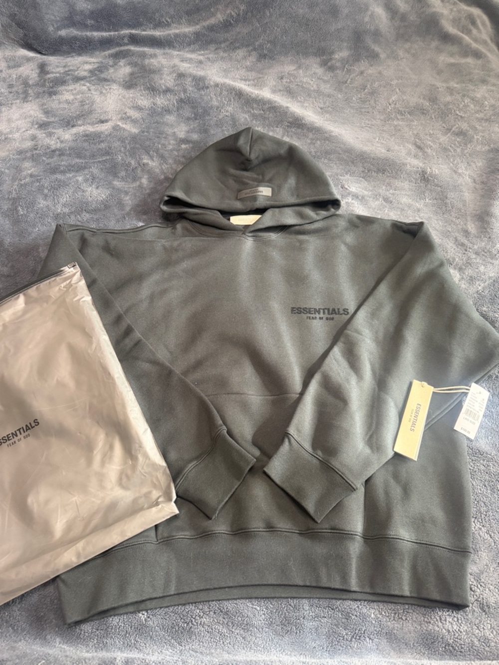 ESSENTIALS Men's Hooded Sweatshirt Black on Black